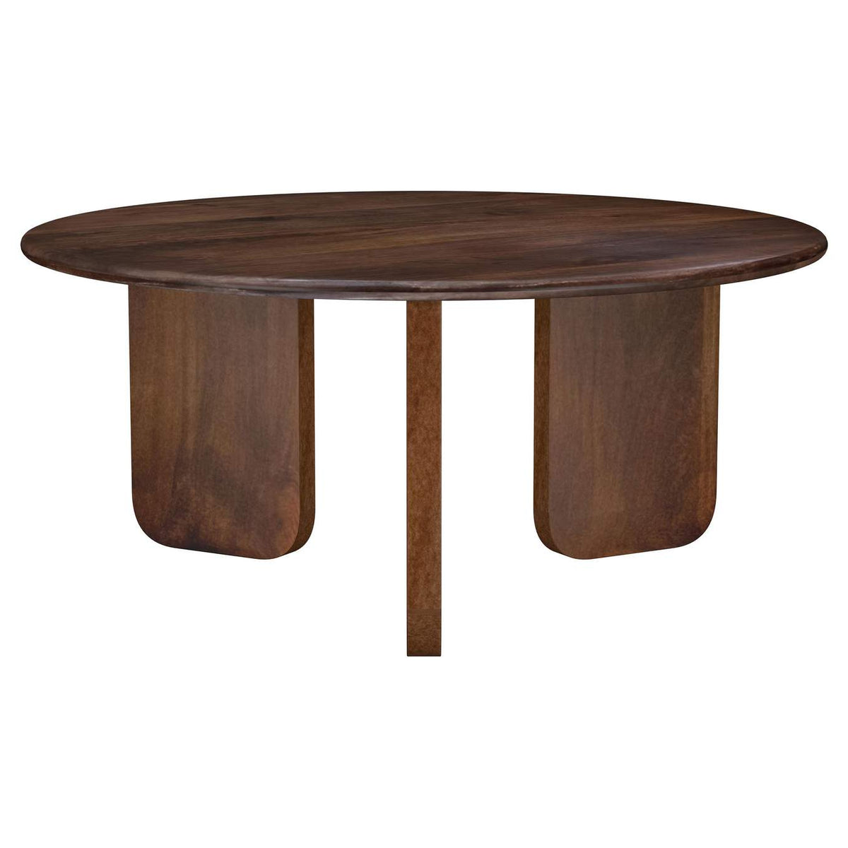 721998 Dale Round Solid Mango Wood Coffee Table Brown