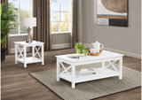 722088-S2 Skyview 2-piece Rectangular Lift Top Coffee Table Set White