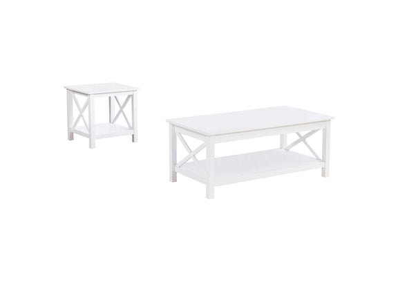 722088-S2 Skyview 2-piece Rectangular Lift Top Coffee Table Set White