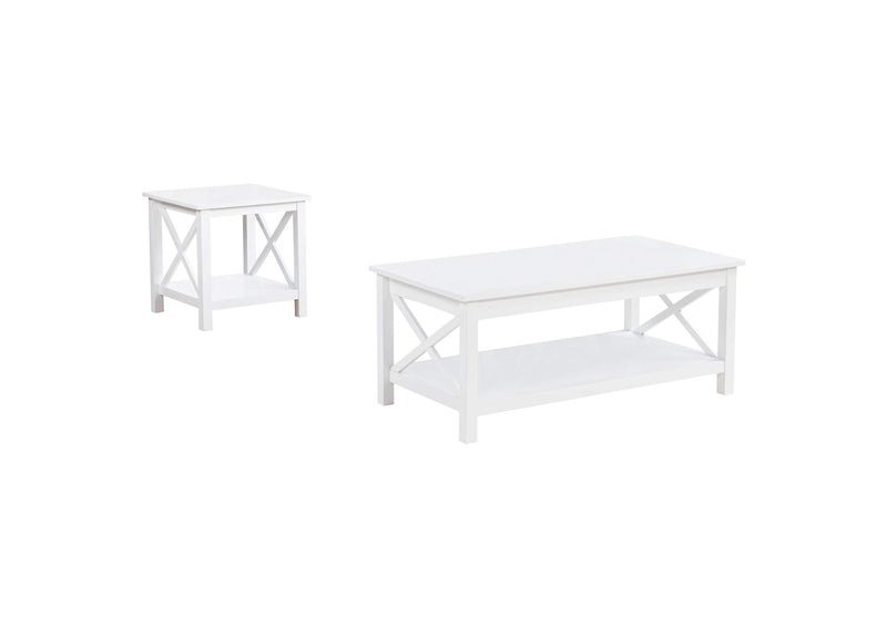 722088-S2 Skyview 2-piece Rectangular Lift Top Coffee Table Set White