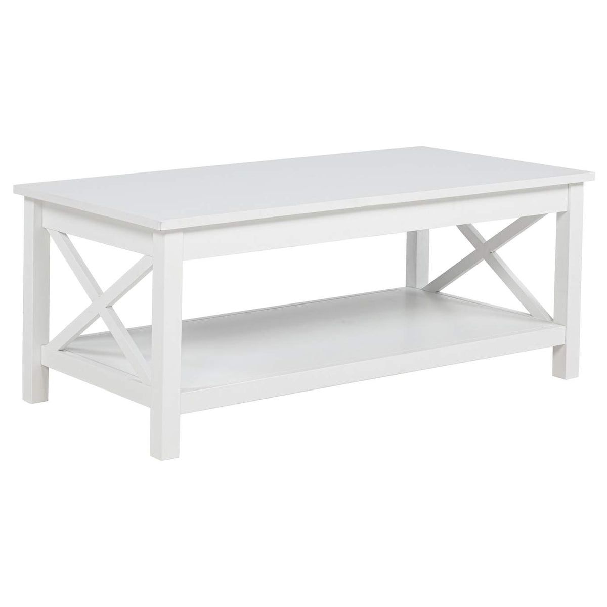 722088-S2 Skyview 2-piece Rectangular Lift Top Coffee Table Set White