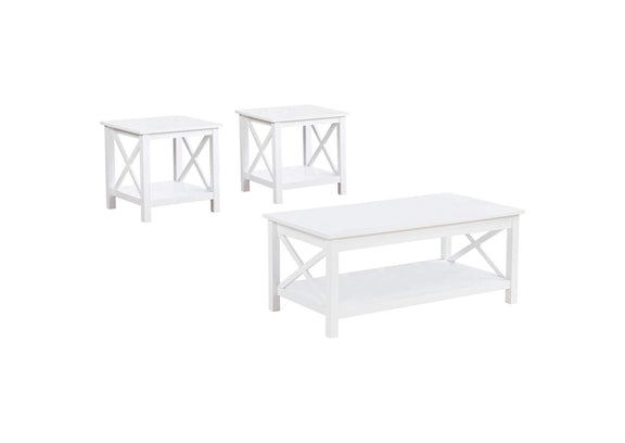 722088-S3 Skyview 3-piece Rectangular Lift Top Coffee Table Set White