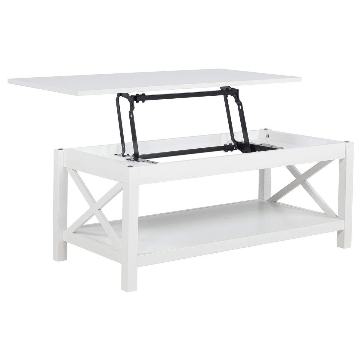 722088-S3 Skyview 3-piece Rectangular Lift Top Coffee Table Set White