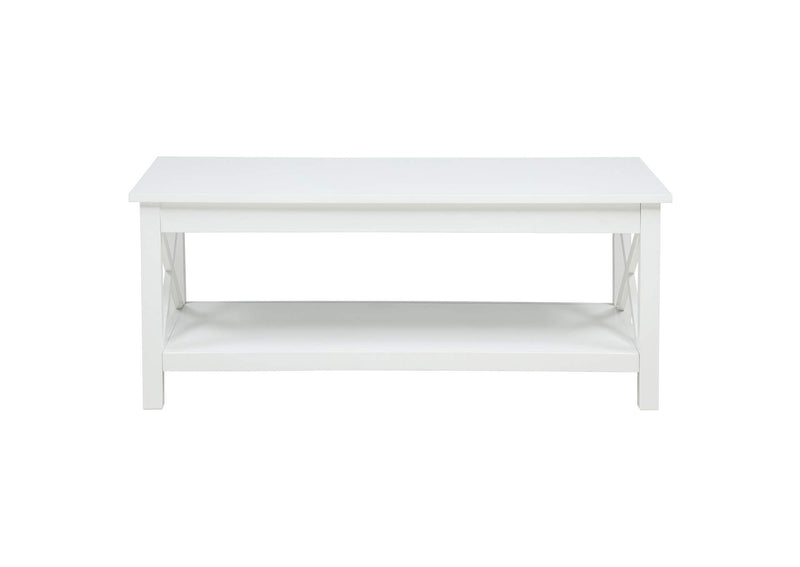 722088-S3 Skyview 3-piece Rectangular Lift Top Coffee Table Set White