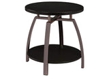 722208-S2 Dacre 2-piece Round Coffee and End Table Set Dark Charcoal