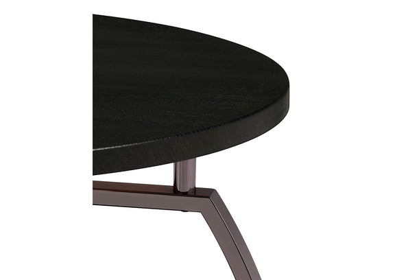 722208-S2 Dacre 2-piece Round Coffee and End Table Set Dark Charcoal
