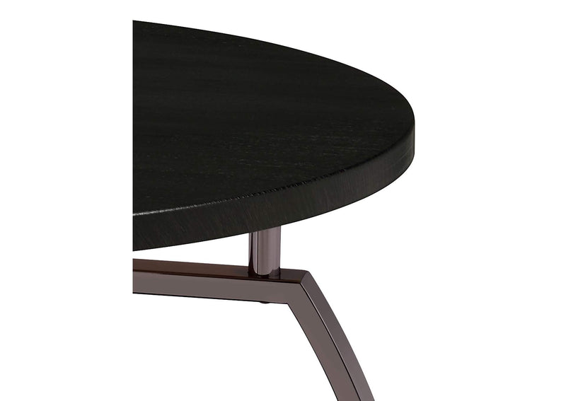 722208-S2 Dacre 2-piece Round Coffee and End Table Set Dark Charcoal