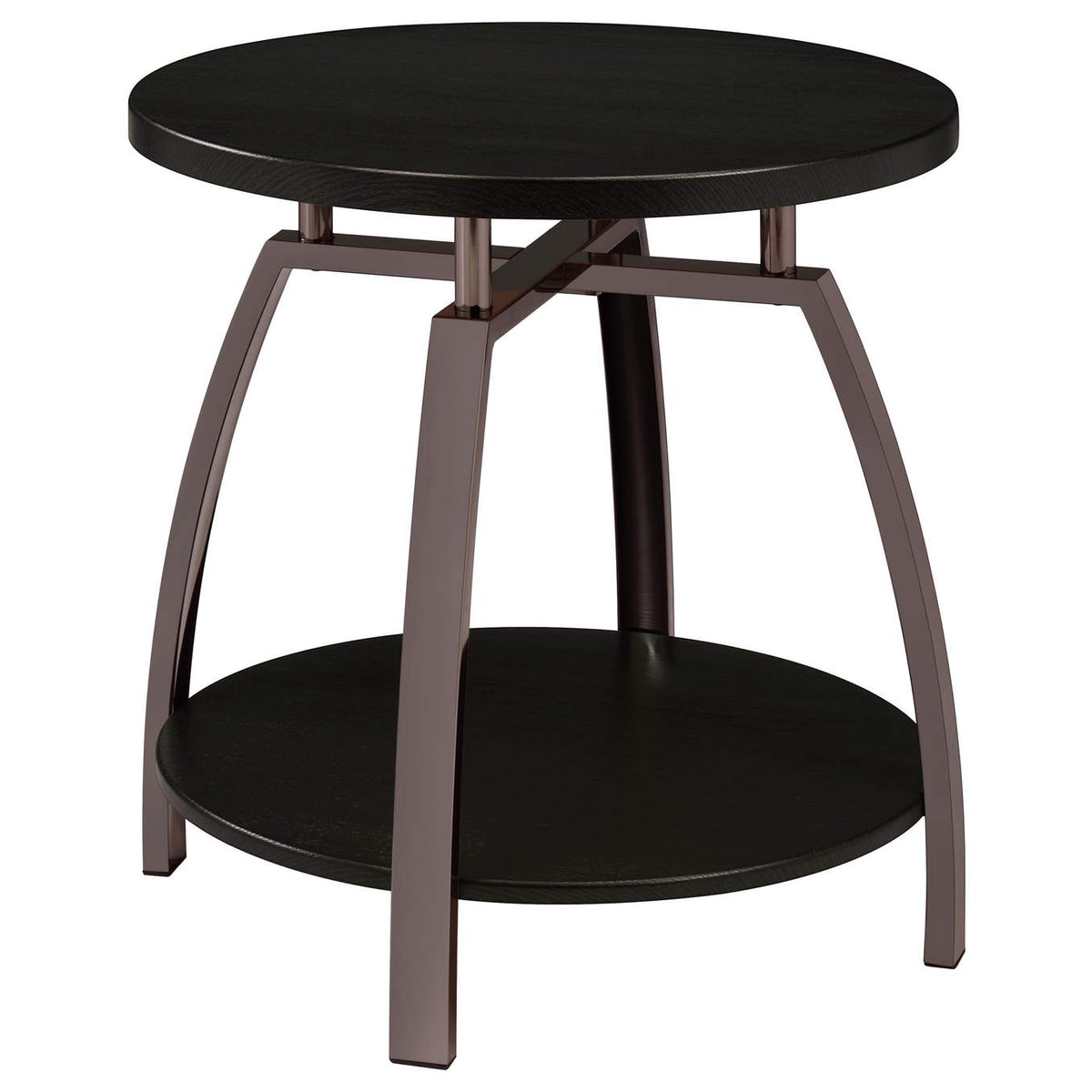 722208-S3 Dacre 3-piece Round Coffee and End Table Set Dark Charcoal