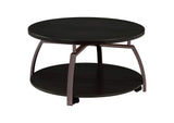 722208-S3 Dacre 3-piece Round Coffee and End Table Set Dark Charcoal