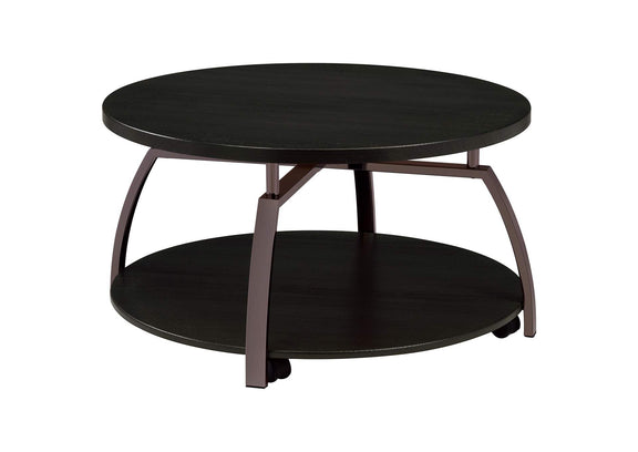 722208-S3 Dacre 3-piece Round Coffee and End Table Set Dark Charcoal