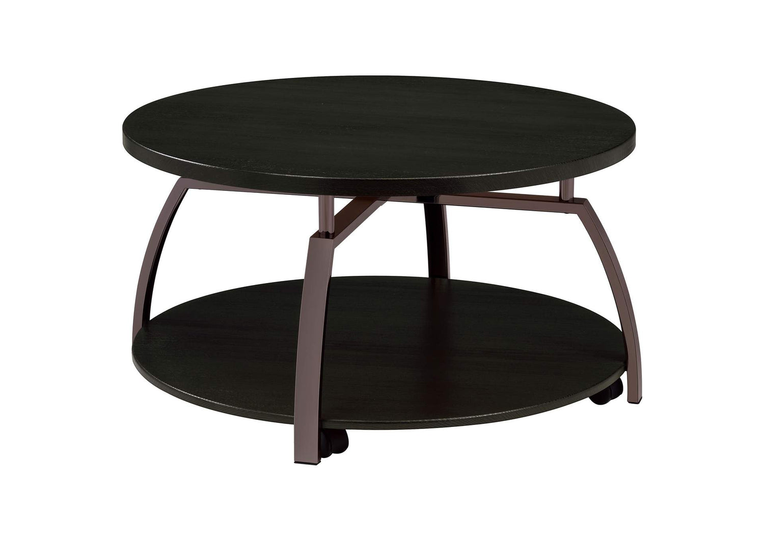 Dacre Round Engineered Wood Top Coffee Table Dark Charcoal
