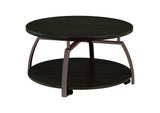 Dacre Round Engineered Wood Top Coffee Table Dark Charcoal