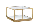 722660 Renee 2-piece Square Coffee Table Set Rose Brass