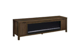 722823 Carey 79-inch TV Stand Fireplace Media Console Dark Pine