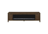 722823 Carey 79-inch TV Stand Fireplace Media Console Dark Pine