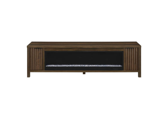 722823 Carey 79-inch TV Stand Fireplace Media Console Dark Pine