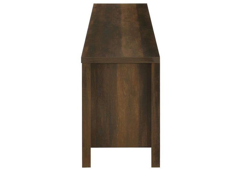 722823 Carey 79-inch TV Stand Fireplace Media Console Dark Pine