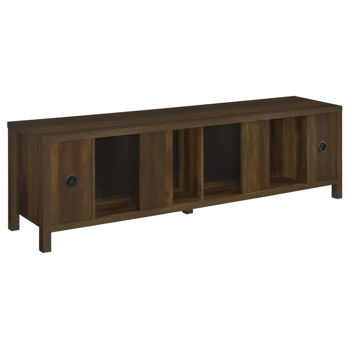 722823 Carey 79-inch TV Stand Fireplace Media Console Dark Pine