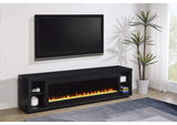 722833 Deiter 79-inch TV Stand Fireplace Media Console Black