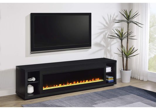722833 Deiter 79-inch TV Stand Fireplace Media Console Black