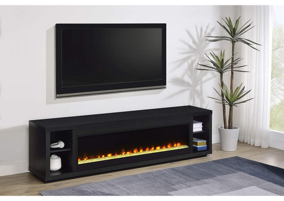 722833 Deiter 79-inch TV Stand Fireplace Media Console Black