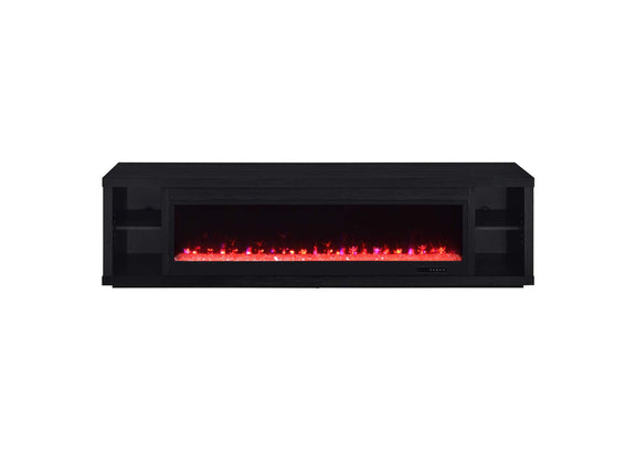 722833 Deiter 79-inch TV Stand Fireplace Media Console Black