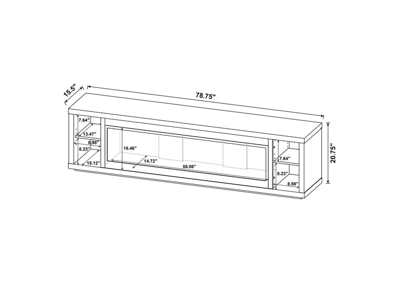 722833 Deiter 79-inch TV Stand Fireplace Media Console Black