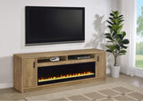 722843 Eddy 79-inch 2-door TV Stand Fireplace Media Console Mango