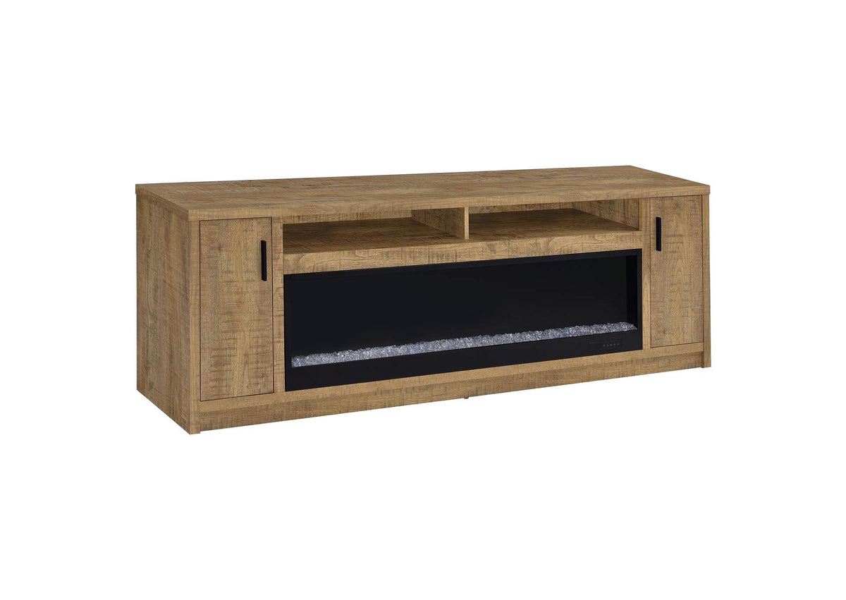 722843 Eddy 79-inch 2-door TV Stand Fireplace Media Console Mango
