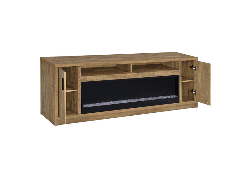 722843 Eddy 79-inch 2-door TV Stand Fireplace Media Console Mango