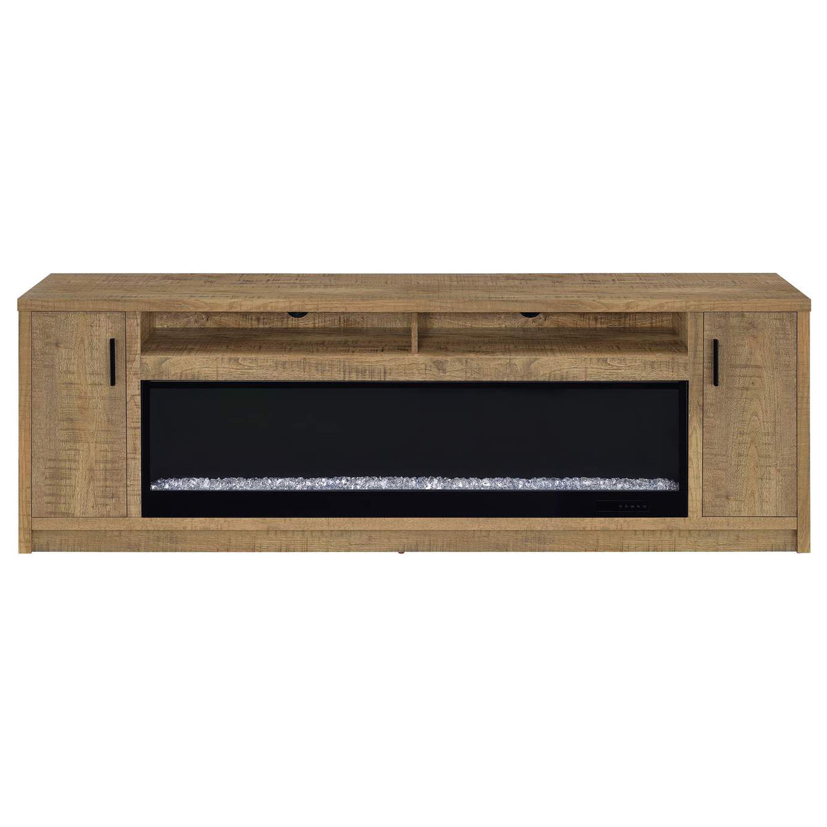 722843 Eddy 79-inch 2-door TV Stand Fireplace Media Console Mango