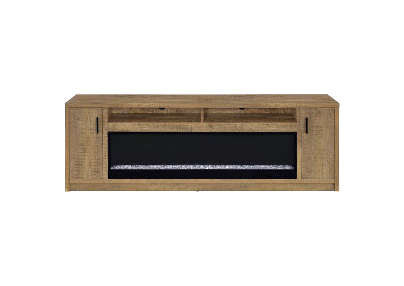 722843 Eddy 79-inch 2-door TV Stand Fireplace Media Console Mango