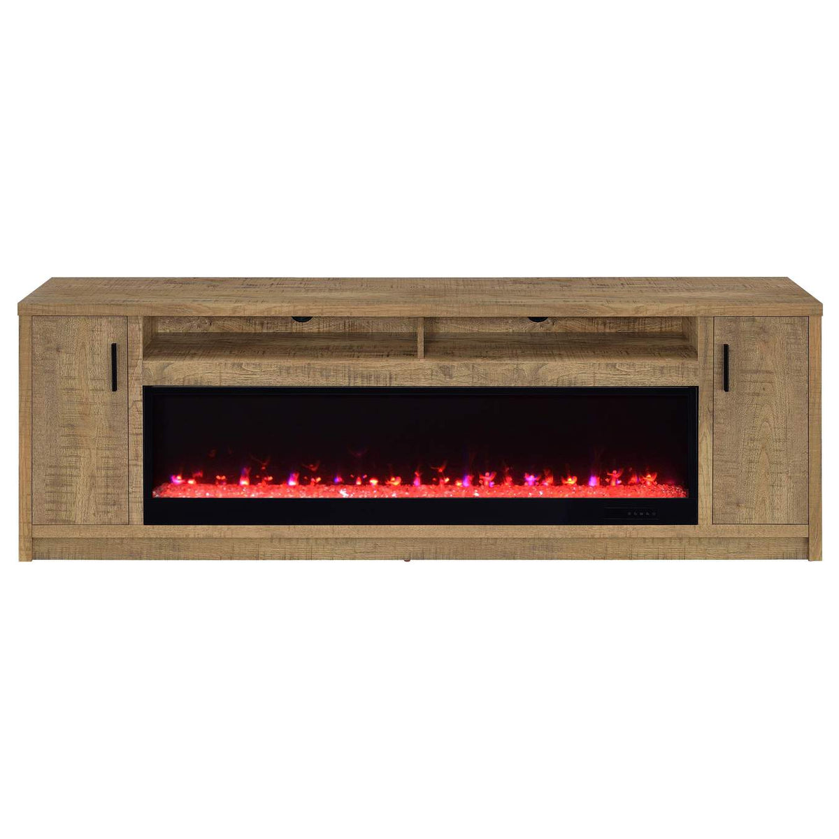 722843 Eddy 79-inch 2-door TV Stand Fireplace Media Console Mango