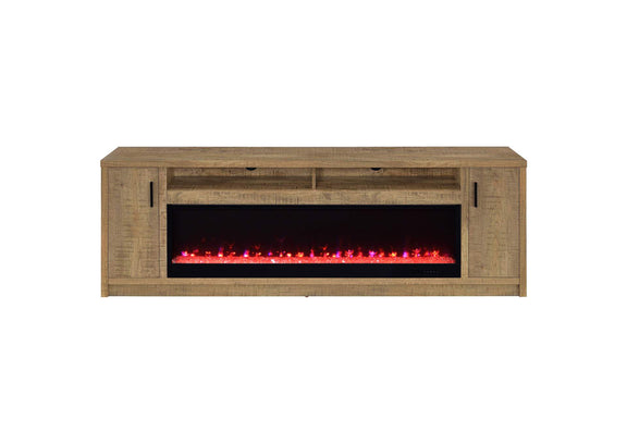 722843 Eddy 79-inch 2-door TV Stand Fireplace Media Console Mango