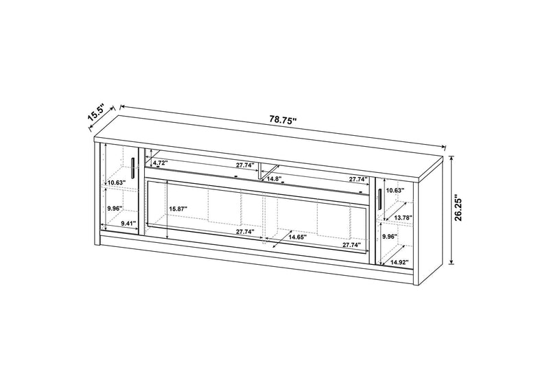 722843 Eddy 79-inch 2-door TV Stand Fireplace Media Console Mango
