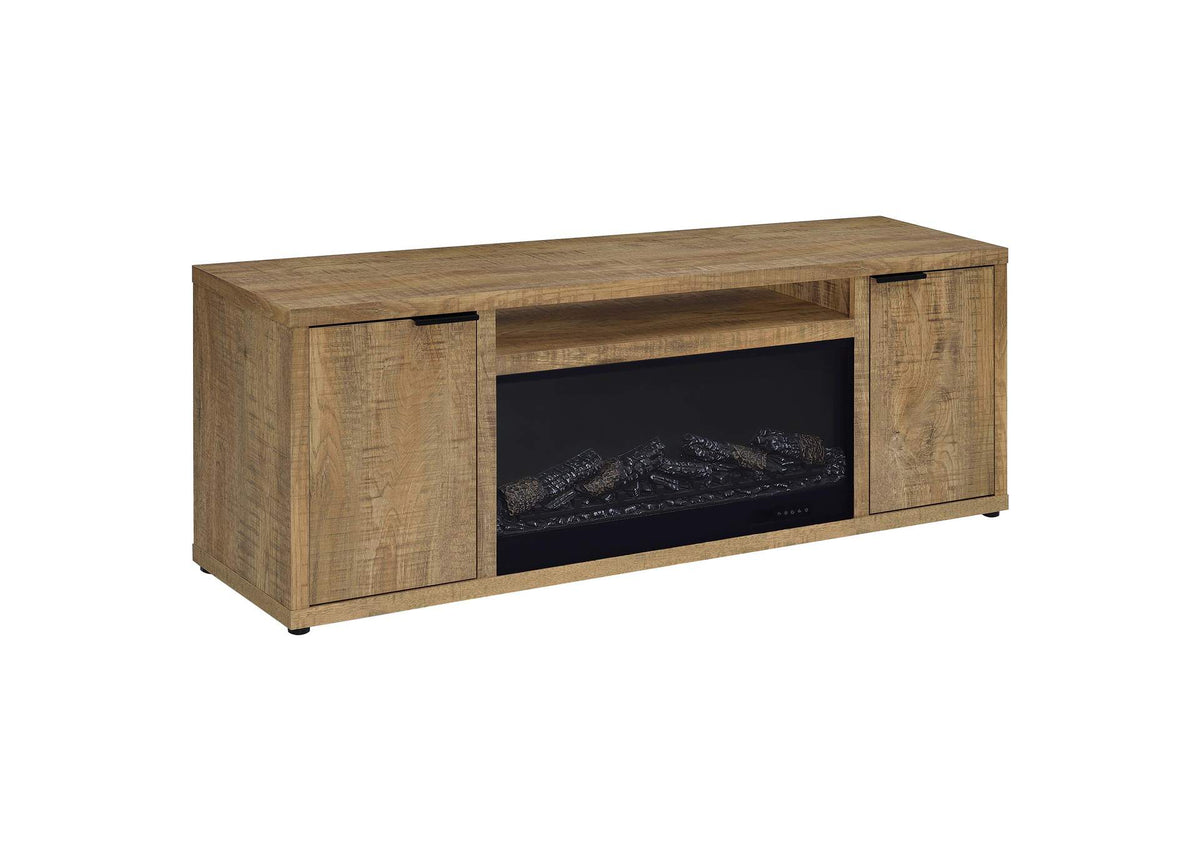 722852 Fuller 60-inch 2-door TV Stand Fireplace Media Console Mango