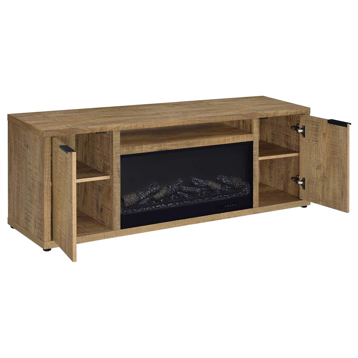 722852 Fuller 60-inch 2-door TV Stand Fireplace Media Console Mango