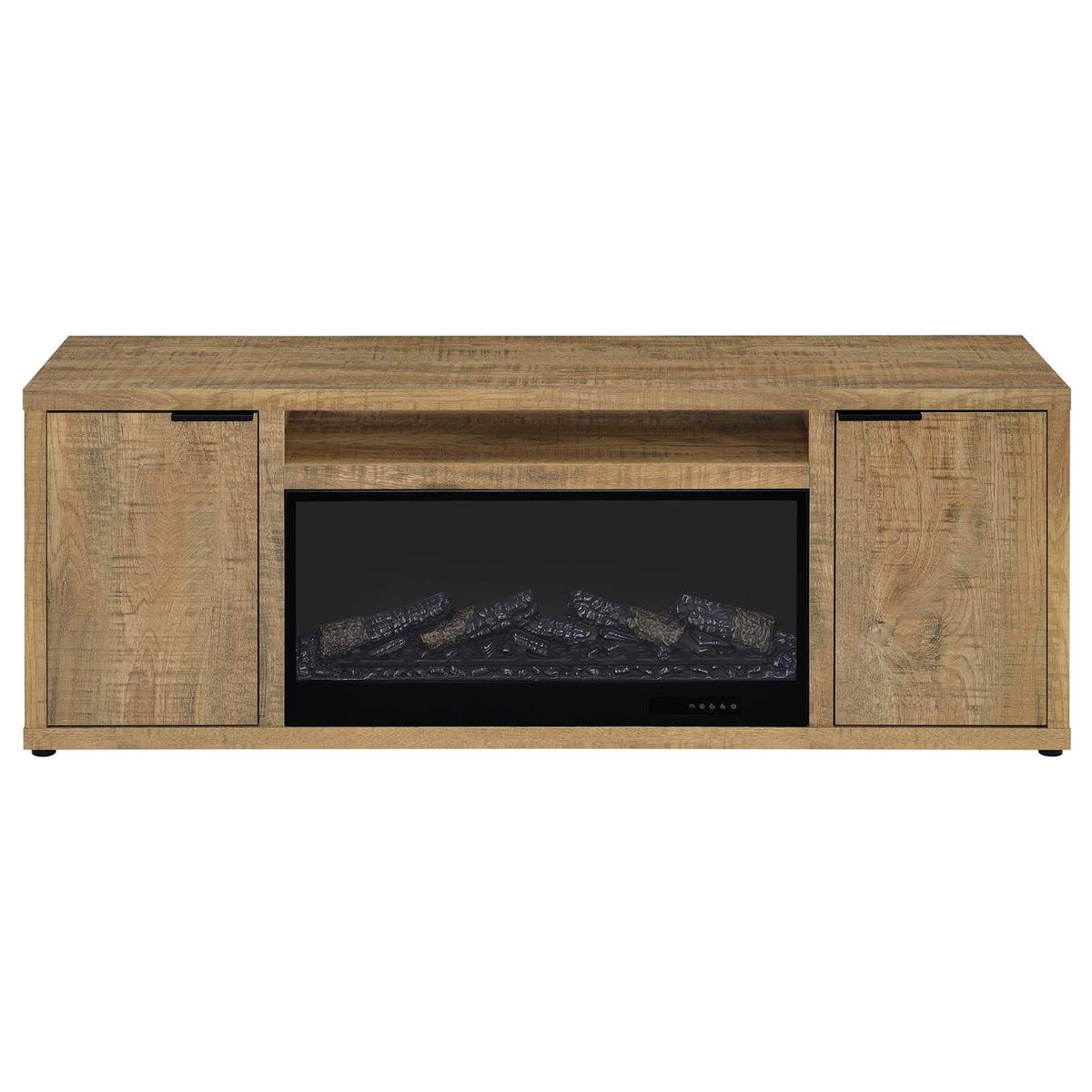 722852 Fuller 60-inch 2-door TV Stand Fireplace Media Console Mango