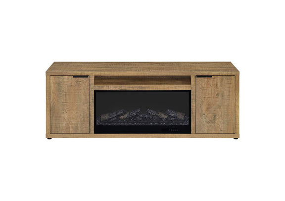 722852 Fuller 60-inch 2-door TV Stand Fireplace Media Console Mango