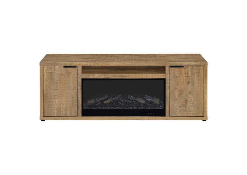 722852 Fuller 60-inch 2-door TV Stand Fireplace Media Console Mango