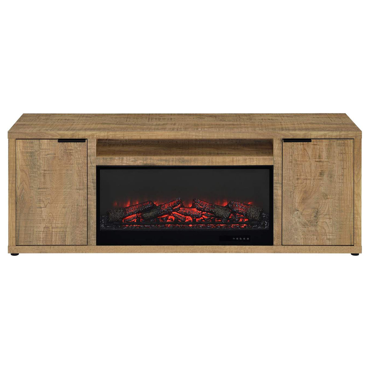 722852 Fuller 60-inch 2-door TV Stand Fireplace Media Console Mango