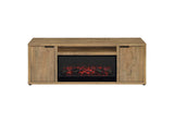 722852 Fuller 60-inch 2-door TV Stand Fireplace Media Console Mango