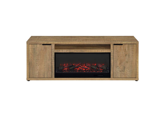 722852 Fuller 60-inch 2-door TV Stand Fireplace Media Console Mango