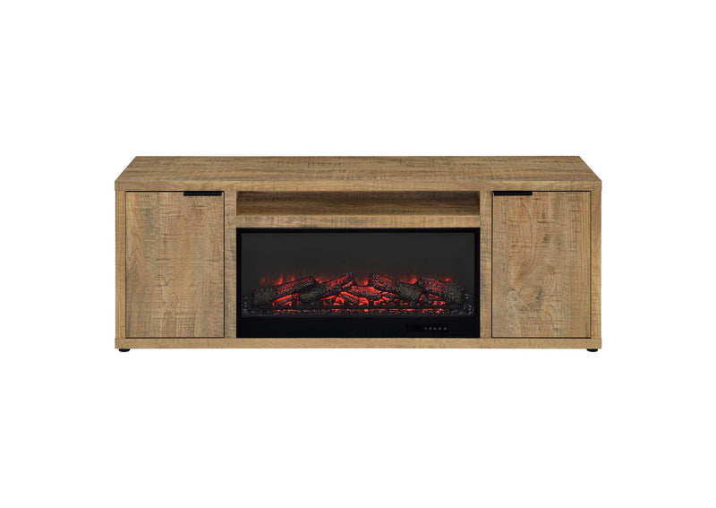 722852 Fuller 60-inch 2-door TV Stand Fireplace Media Console Mango