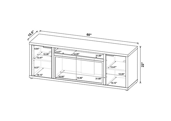 722852 Fuller 60-inch 2-door TV Stand Fireplace Media Console Mango
