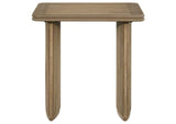 722857 Adina Square Wood Side End Table Distressed Light Brown