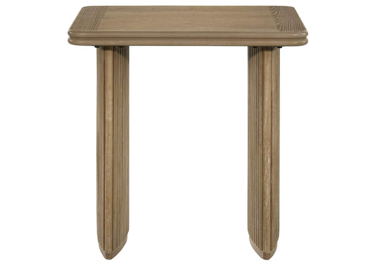 722857 Adina Square Wood Side End Table Distressed Light Brown