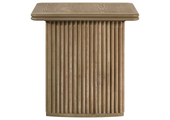 722857 Adina Square Wood Side End Table Distressed Light Brown