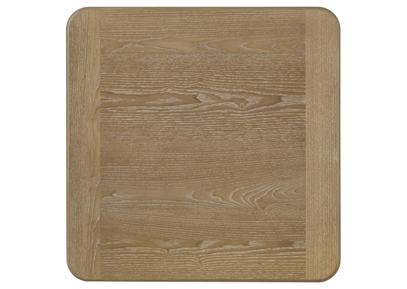 722857 Adina Square Wood Side End Table Distressed Light Brown