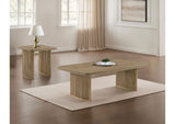 722858-S2 Adina 2-piece Wood Coffee Table Set Distressed Light Brown